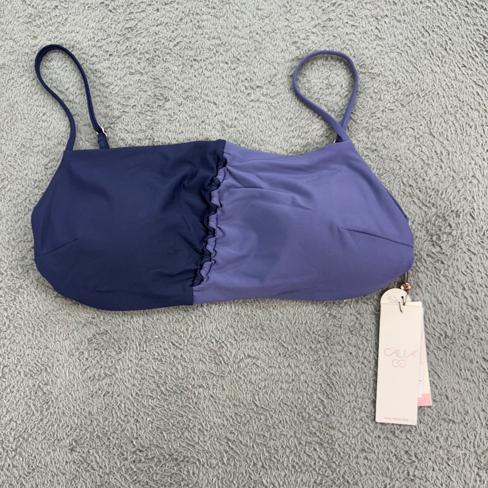 CALIA Looped Front Bikini Top Womens XXL Storm Haze‎ Purple Navy Blue WSA15202
